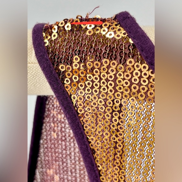 NWT Tramp Purple Racerback Tank with Copper Sequin Detail - Picture 5 of 11